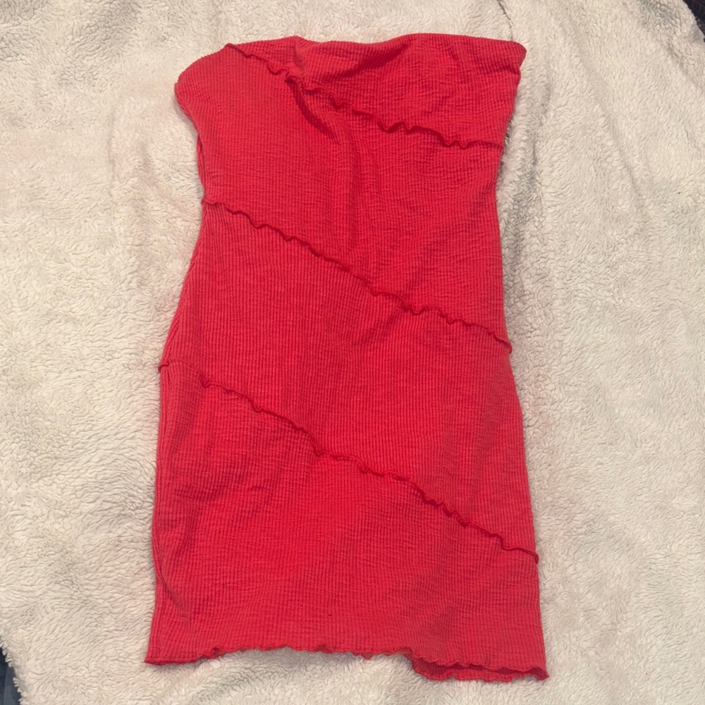 Princess Polly Oscar Mini Red Strapless Dress Size 6